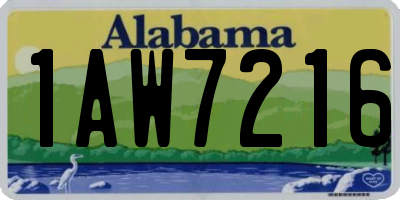 AL license plate 1AW7216