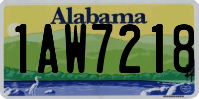 AL license plate 1AW7218