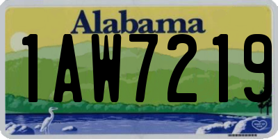 AL license plate 1AW7219