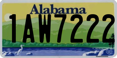 AL license plate 1AW7222