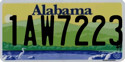 AL license plate 1AW7223