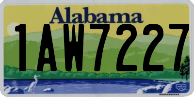 AL license plate 1AW7227
