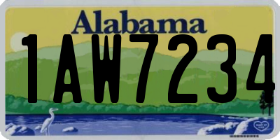 AL license plate 1AW7234