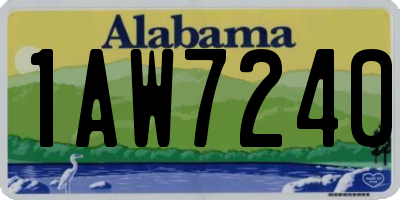 AL license plate 1AW7240