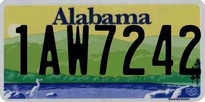 AL license plate 1AW7242