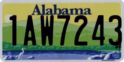AL license plate 1AW7243