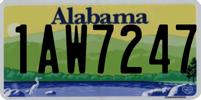 AL license plate 1AW7247