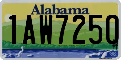 AL license plate 1AW7250
