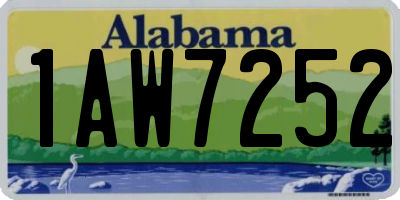 AL license plate 1AW7252