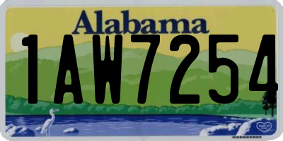 AL license plate 1AW7254