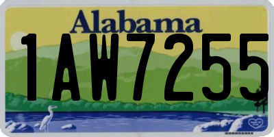 AL license plate 1AW7255