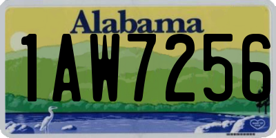 AL license plate 1AW7256