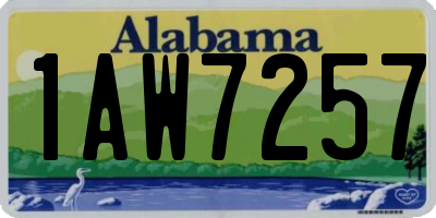 AL license plate 1AW7257
