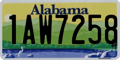 AL license plate 1AW7258