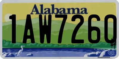 AL license plate 1AW7260