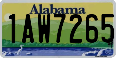 AL license plate 1AW7265