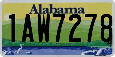 AL license plate 1AW7278