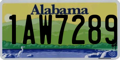 AL license plate 1AW7289