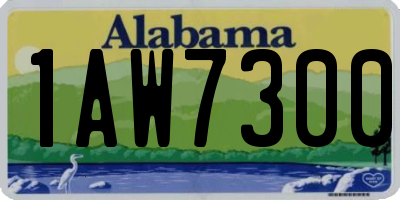 AL license plate 1AW7300