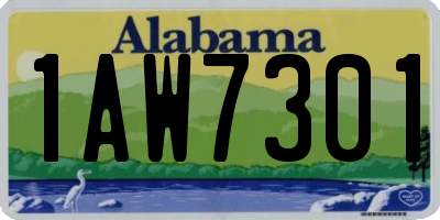 AL license plate 1AW7301