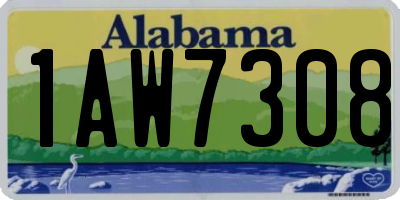 AL license plate 1AW7308
