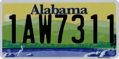 AL license plate 1AW7311