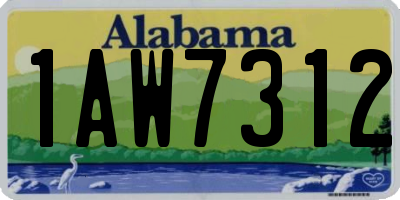AL license plate 1AW7312