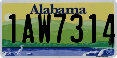 AL license plate 1AW7314