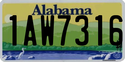 AL license plate 1AW7316