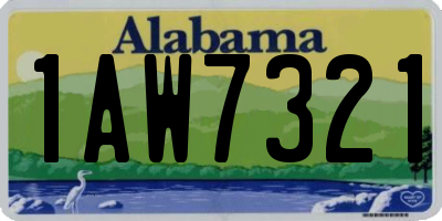 AL license plate 1AW7321