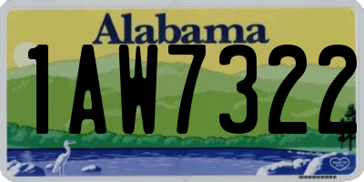 AL license plate 1AW7322