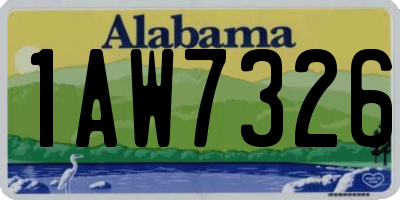 AL license plate 1AW7326