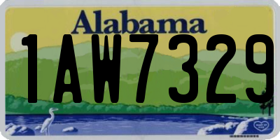 AL license plate 1AW7329