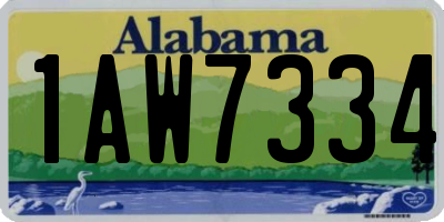 AL license plate 1AW7334