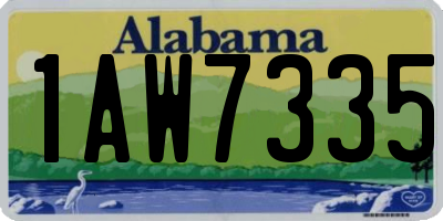 AL license plate 1AW7335