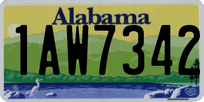 AL license plate 1AW7342