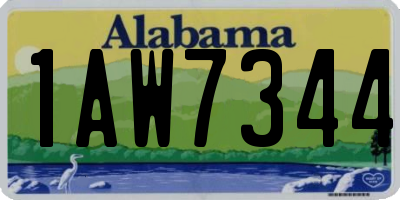 AL license plate 1AW7344