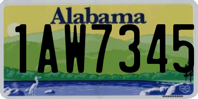 AL license plate 1AW7345