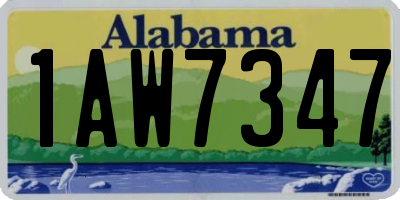 AL license plate 1AW7347
