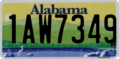 AL license plate 1AW7349