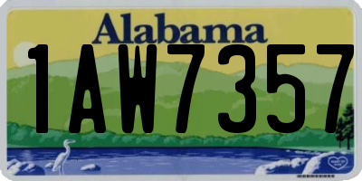 AL license plate 1AW7357