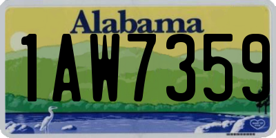 AL license plate 1AW7359