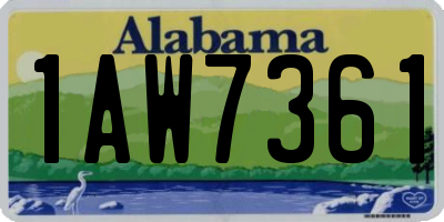 AL license plate 1AW7361
