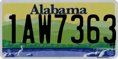 AL license plate 1AW7363