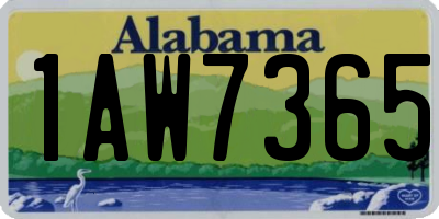 AL license plate 1AW7365