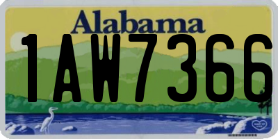 AL license plate 1AW7366