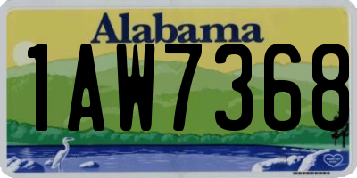 AL license plate 1AW7368