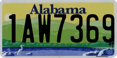 AL license plate 1AW7369