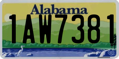 AL license plate 1AW7381