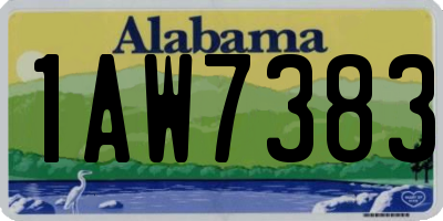 AL license plate 1AW7383